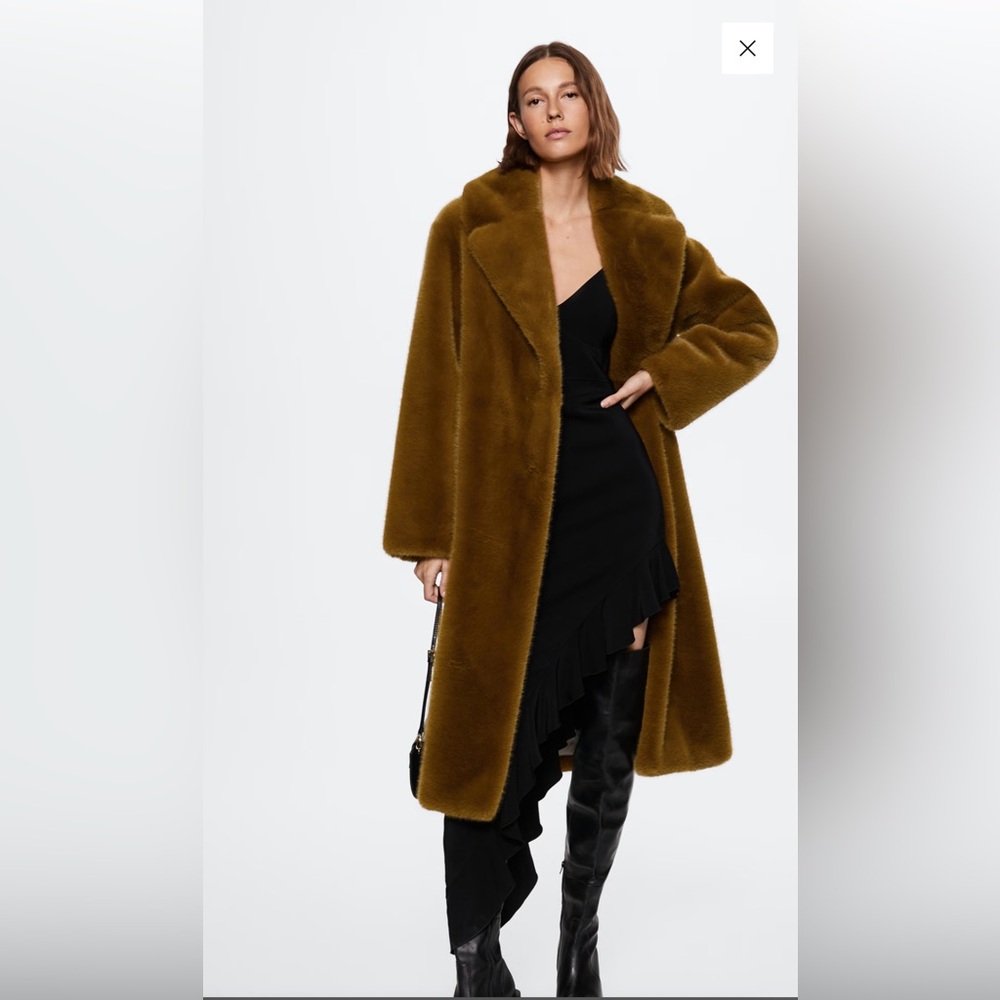 Mango faux fur coat
